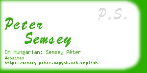 peter semsey business card